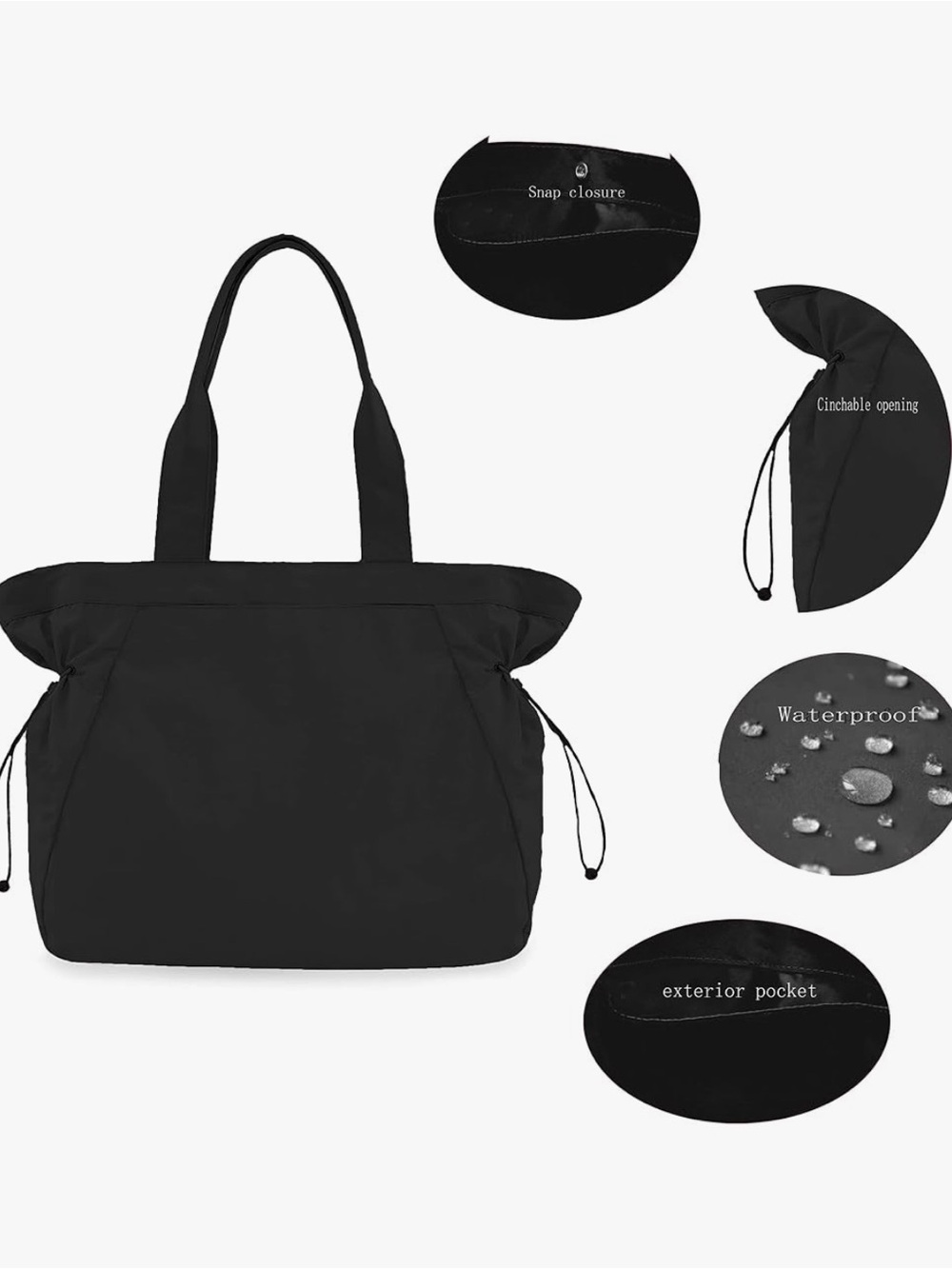 Everyday Waterproof Tote Bag - Black
